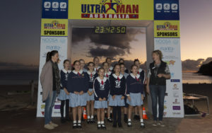 A Noosa School Choir singing Advance Australia Fair at the start of Ultraman
