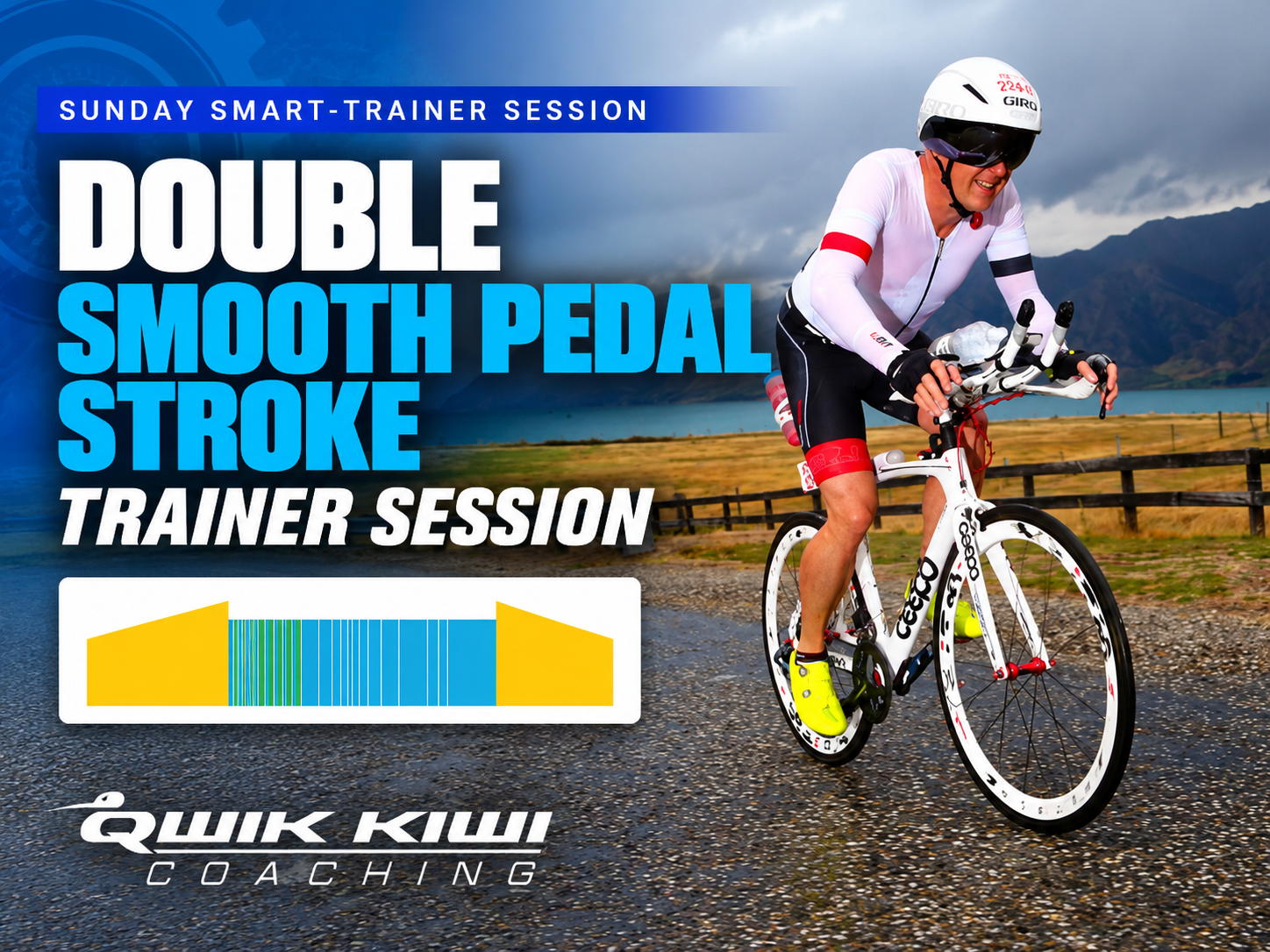 Double Smooth Pedal Stroke cycling cadence workout with Qwik Kiwi Coaching