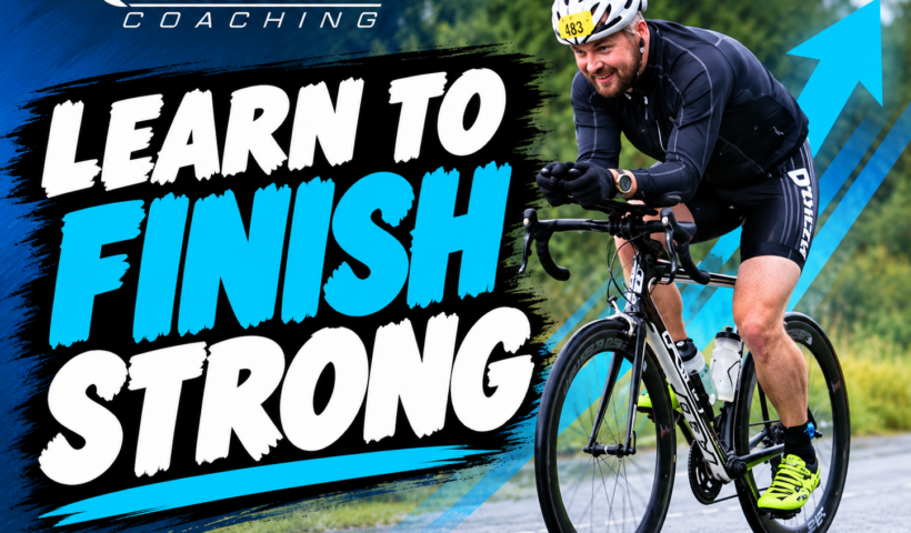 Cyclist Jason riding his road bike during a race, featured in Coach Ray's Learn to Finish Strong cycling endurance and pacing article.