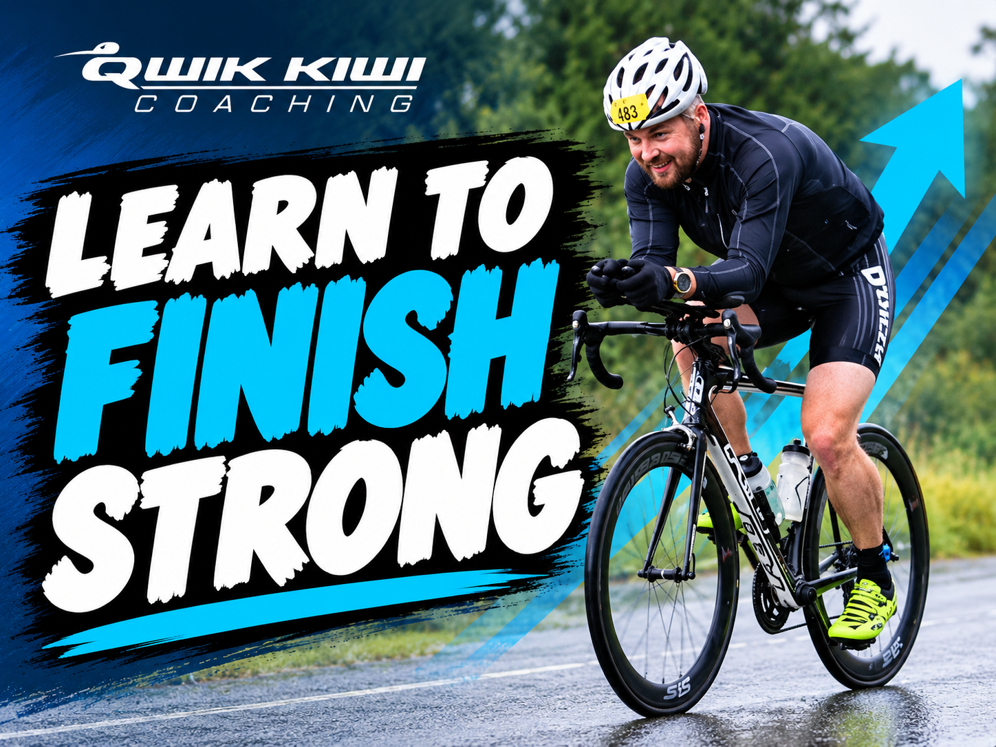 Cyclist Jason riding his road bike during a race, featured in Coach Ray's Learn to Finish Strong cycling endurance and pacing article.