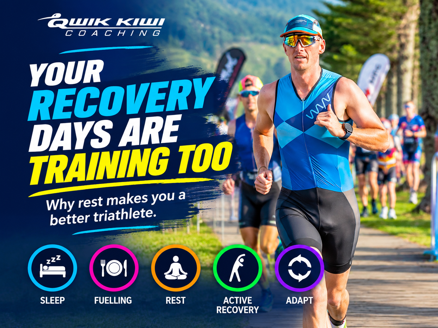 Triathlete Harrison running during a race – Your Recovery Days Are Training Too