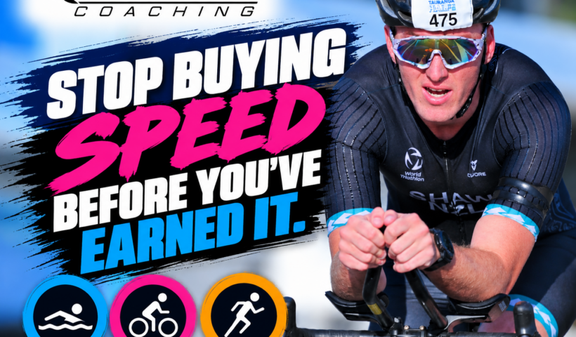 Triathlete riding in an aero position – Stop Buying Speed Before You’ve Earned It
