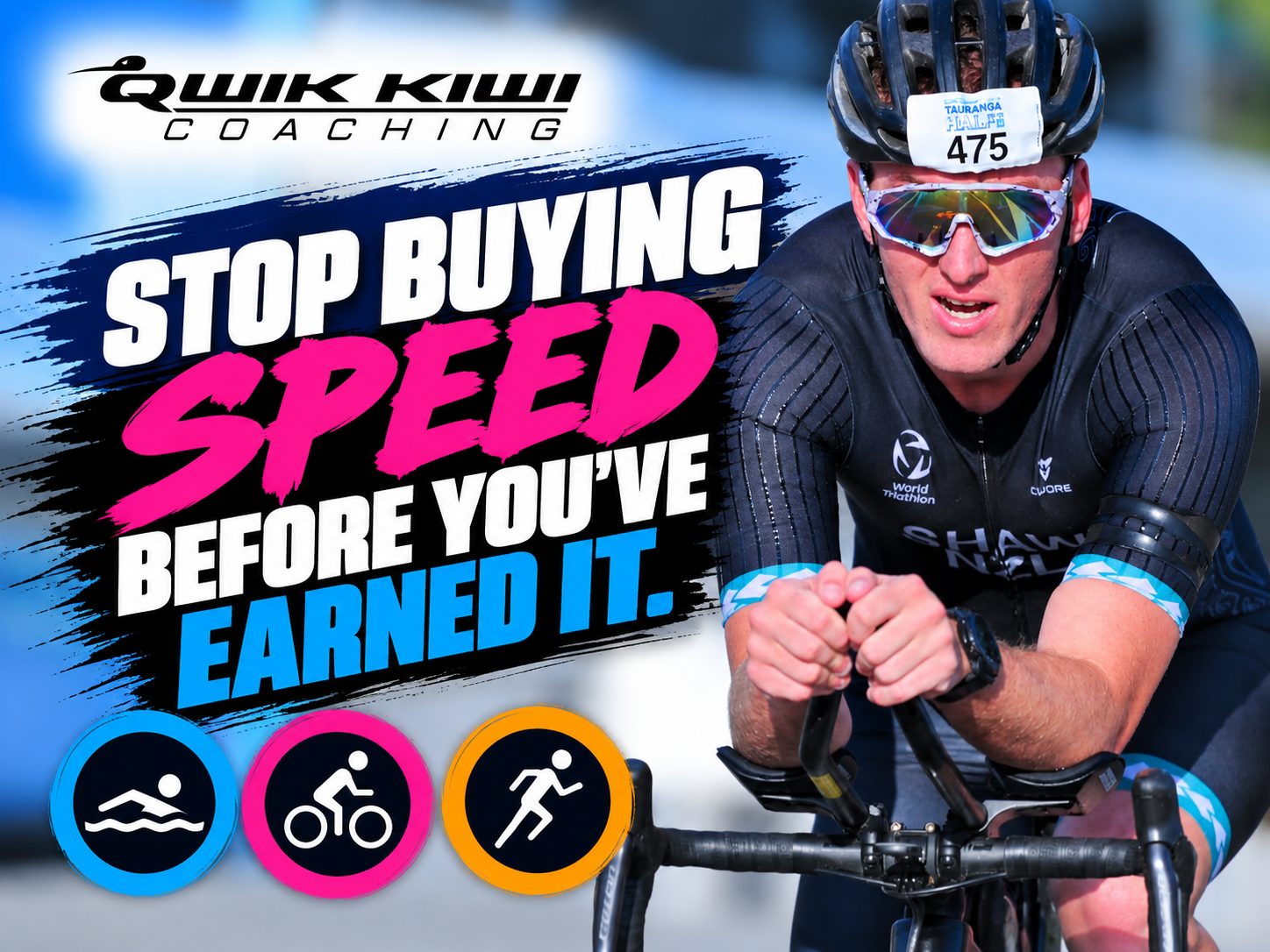 Triathlete riding in an aero position – Stop Buying Speed Before You’ve Earned It